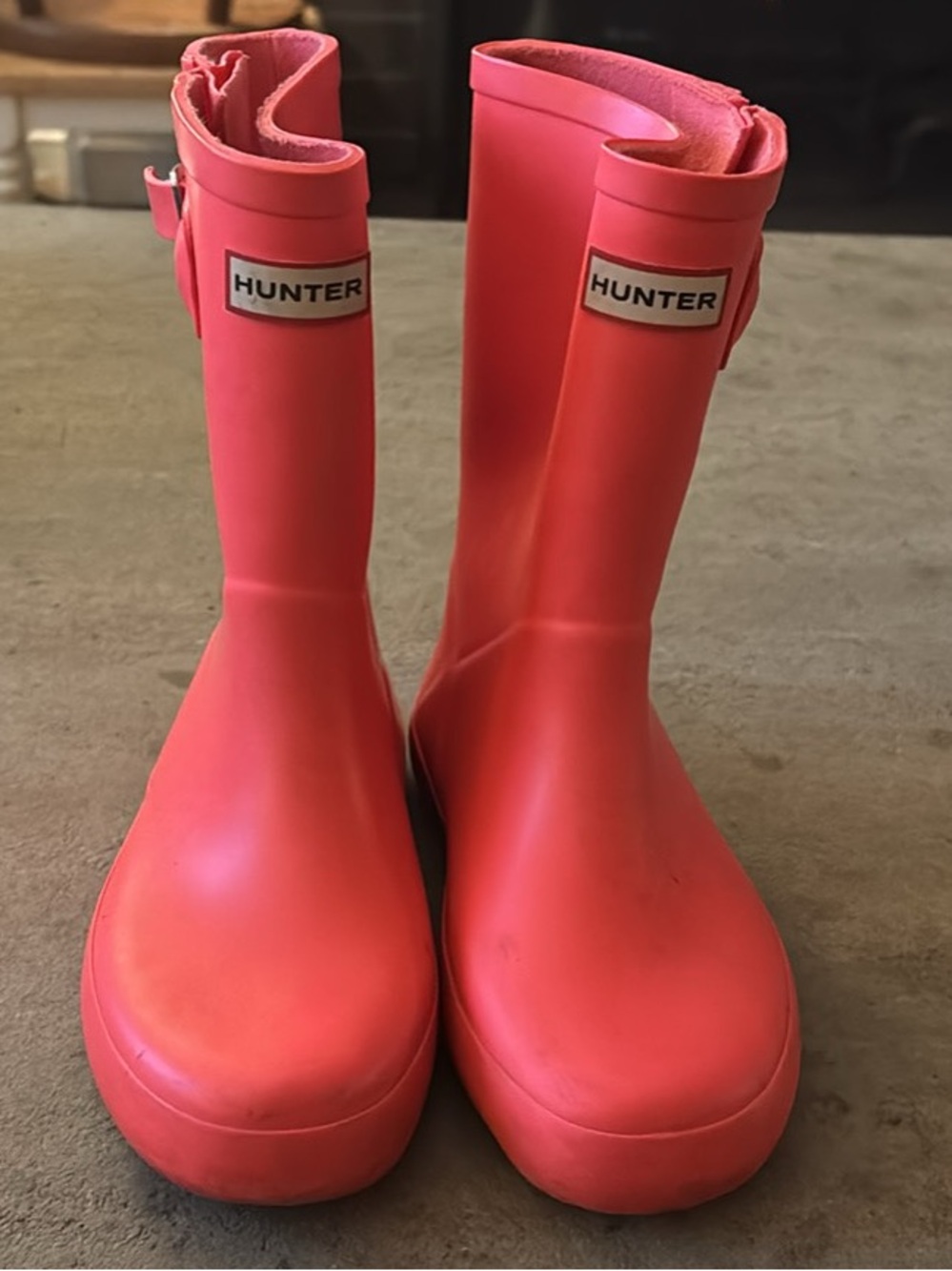 Little Girls Vibrant Pink Hunter Boots US size 12 A-6